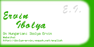 ervin ibolya business card